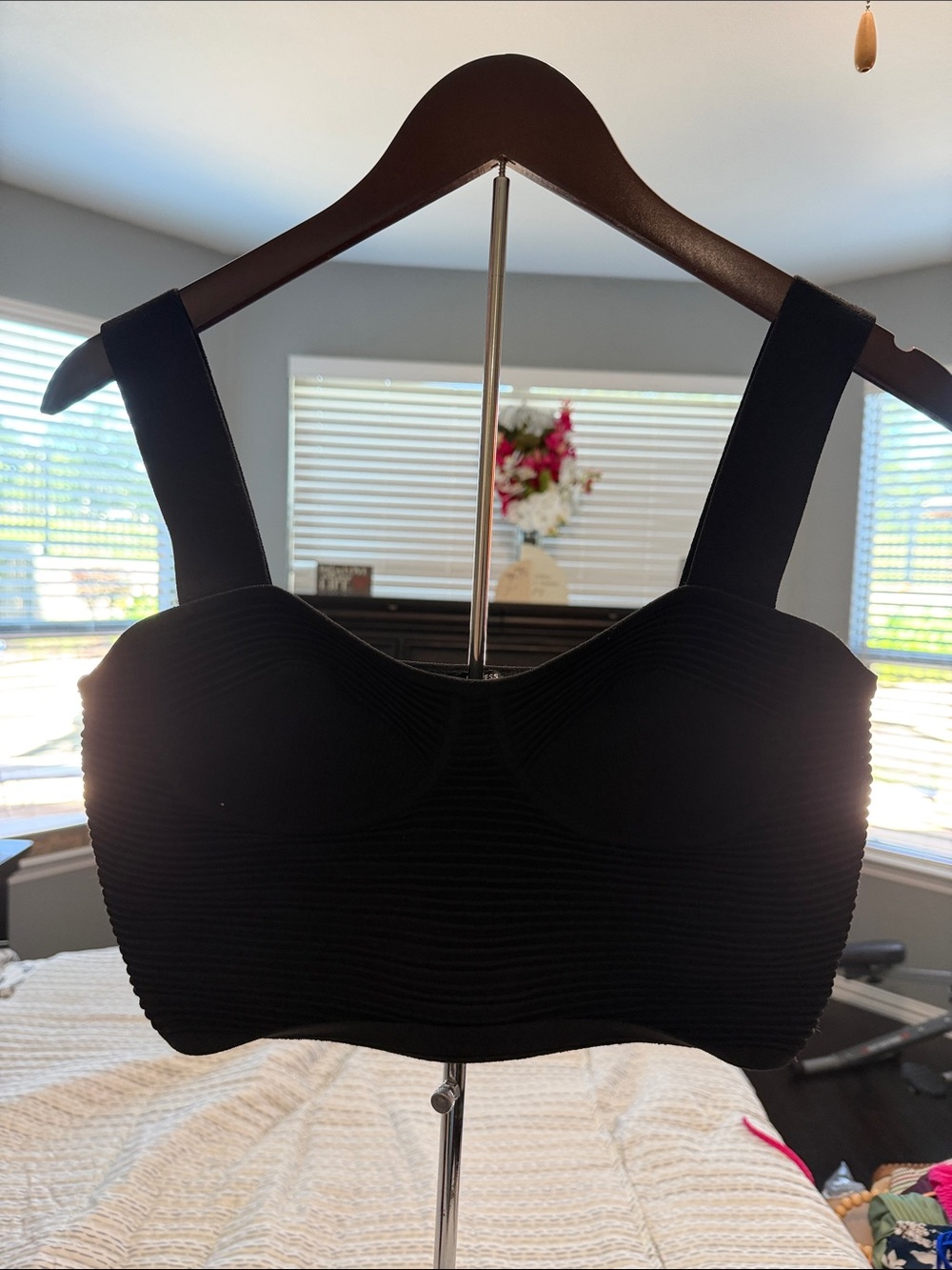 Express Black Structured Bustier Crop Top